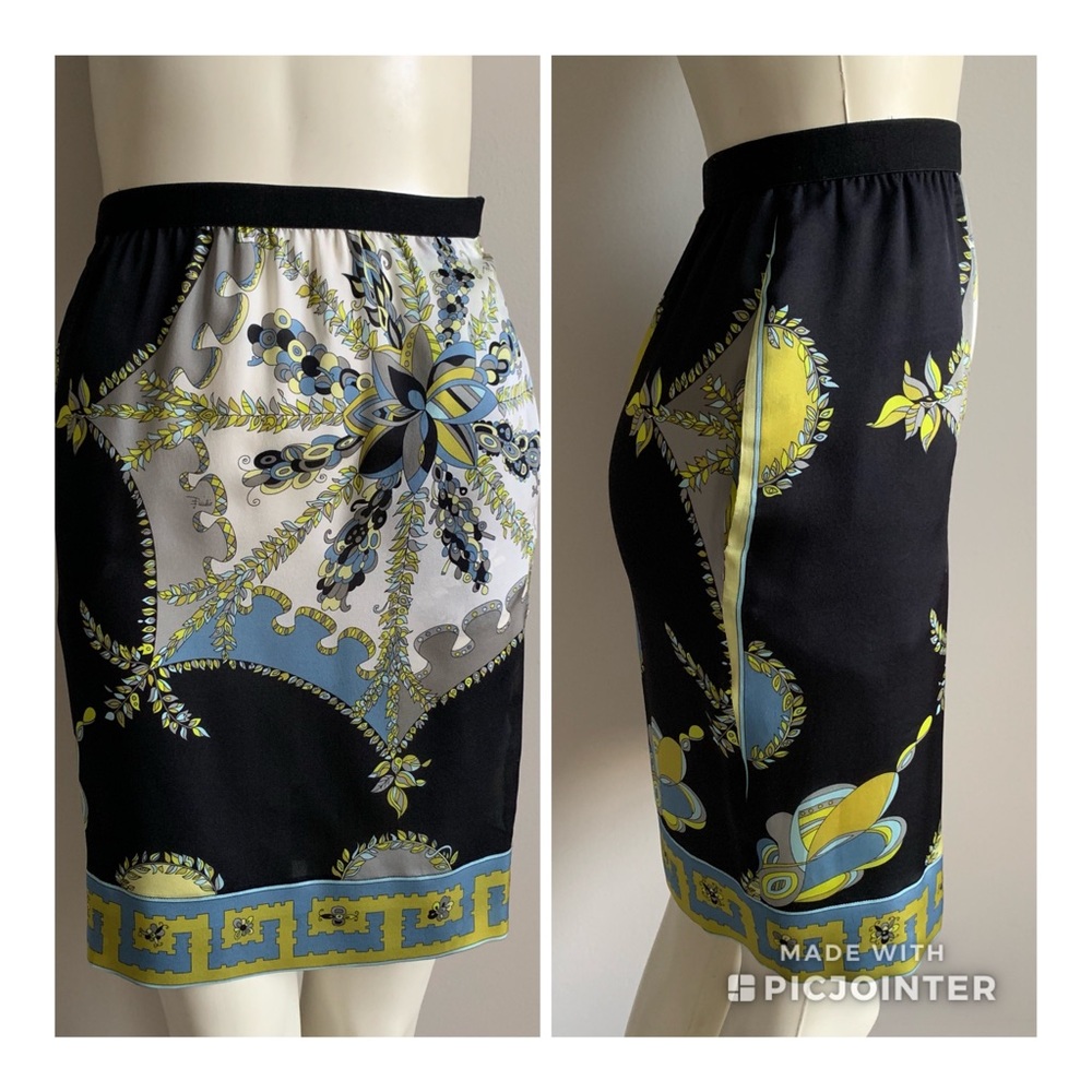 Emilio Pucci Silk Floral Print Skirt - Picture 6 of 13